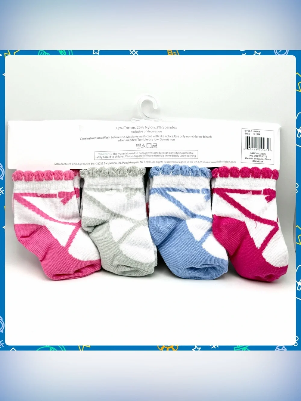 New Lot 8 HUDSON BABY Multi-Color Cotton Ballet Slipper Socks Size 6-12 Months